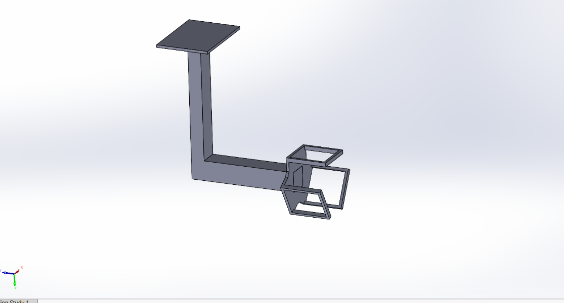 CAD render of the gripper holder and box frame
